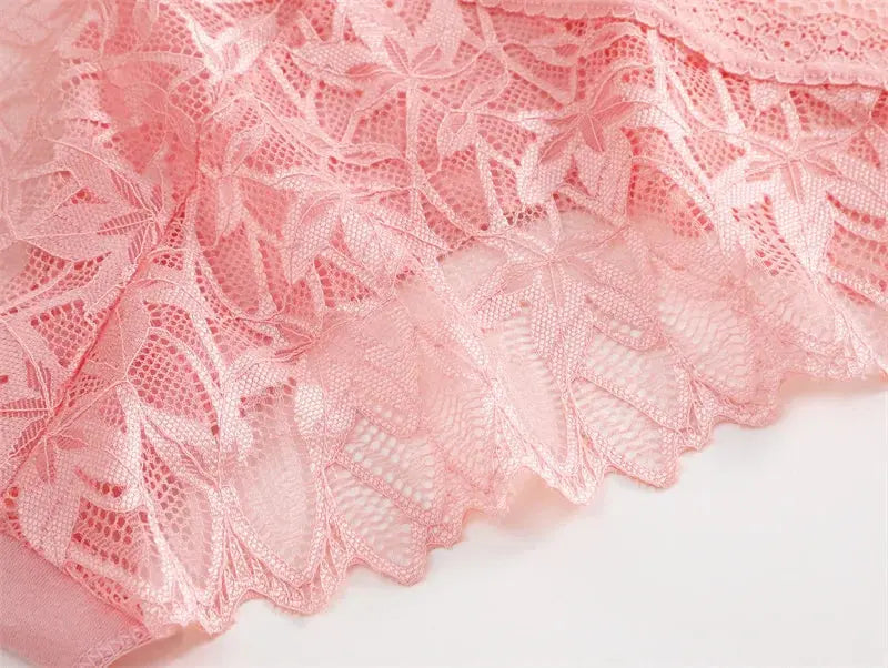 4PCS/Set Floral Lace Panties – Women's Breathable Low Rise Briefs, Soft Solid Color Underwear & Lingerie LumeaWomen