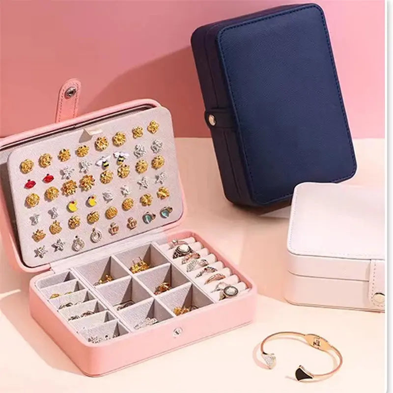 Korean Style Portable Jewelry Storage Box - 2024 High-end Large Capacity Travel Jewelry Organizer LumeaWomen
