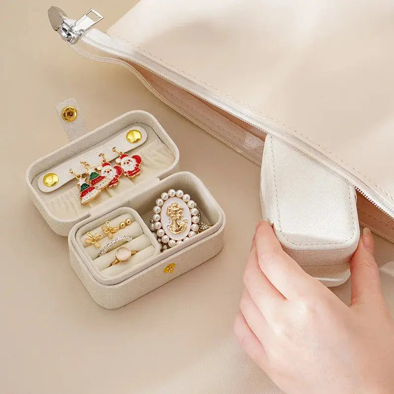 Exquisite PU Leather Jewelry Box - Minimalist Travel Organizer for Rings, Necklaces, Earrings LumeaWomen