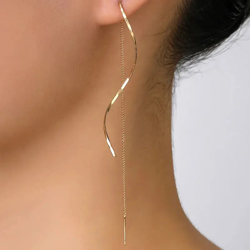 Elegant Long Tassel Threader Earrings LumeaWomen