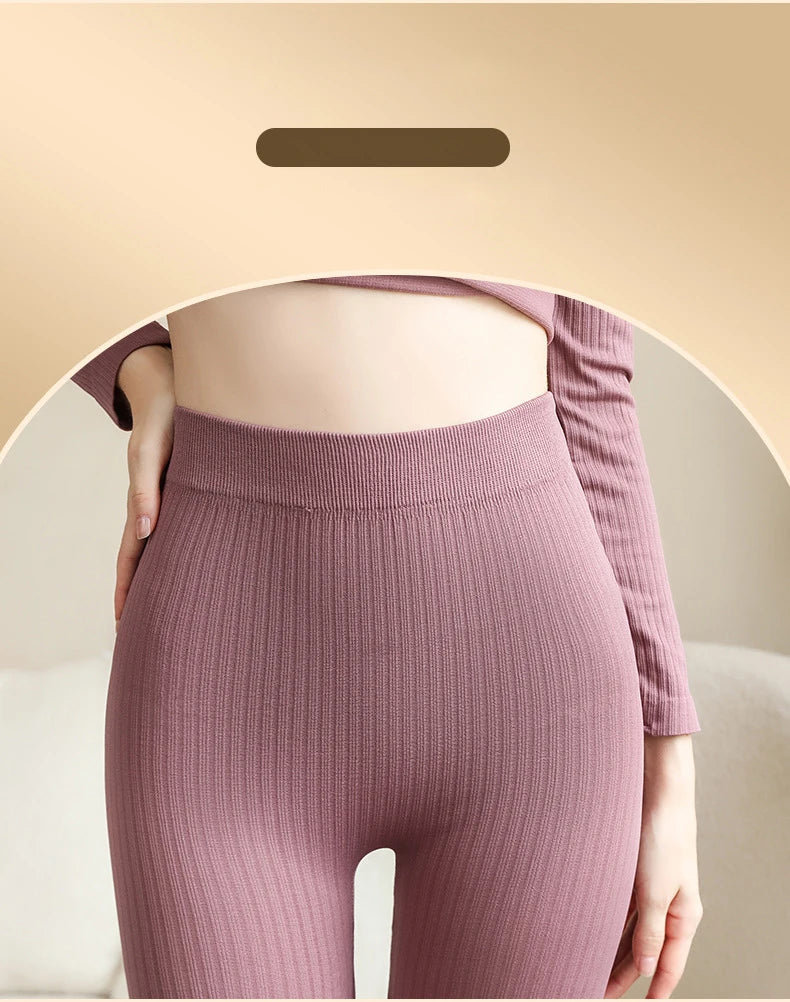 Women's Seamless Thermal Underwear Set - Winter Long Sleeve Top & Pants, Thick Sleepwear LumeaWomen