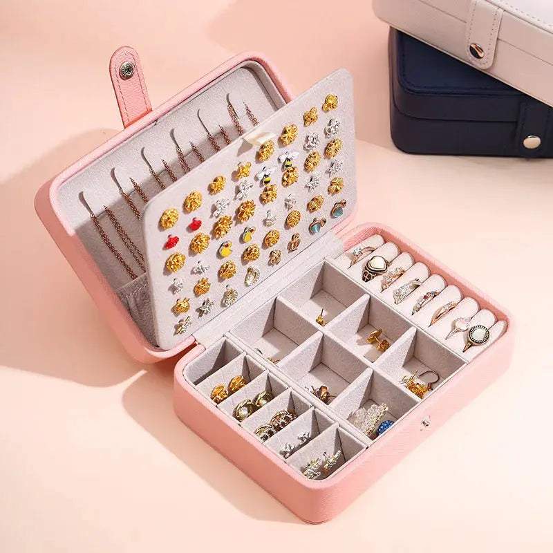 Korean Style Portable Jewelry Storage Box - 2024 High-end Large Capacity Travel Jewelry Organizer LumeaWomen