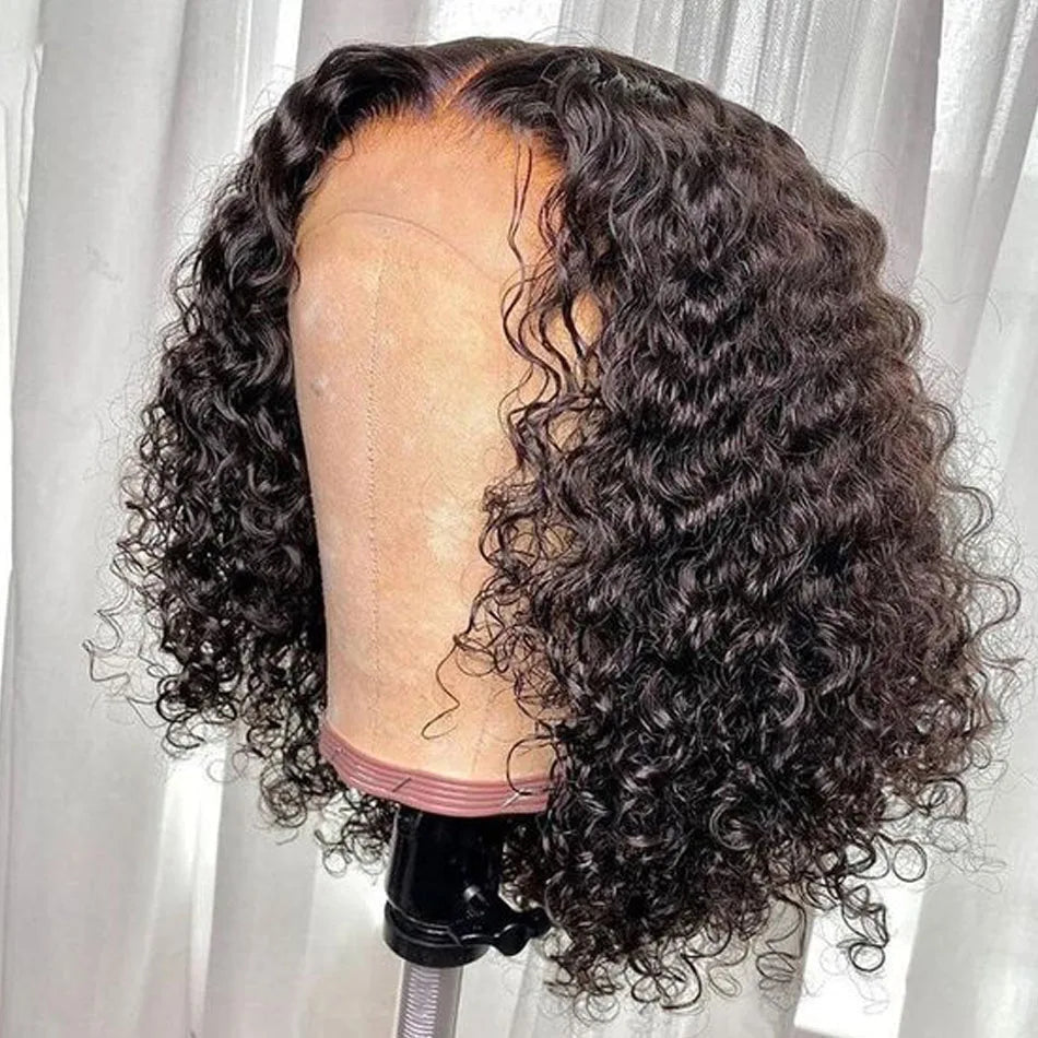 Wear and Go Glueless Kinky Curly Bob Wig - 13x4 Lace Frontal Human Hair Remy Jerry Curl for Women LumeaWomen