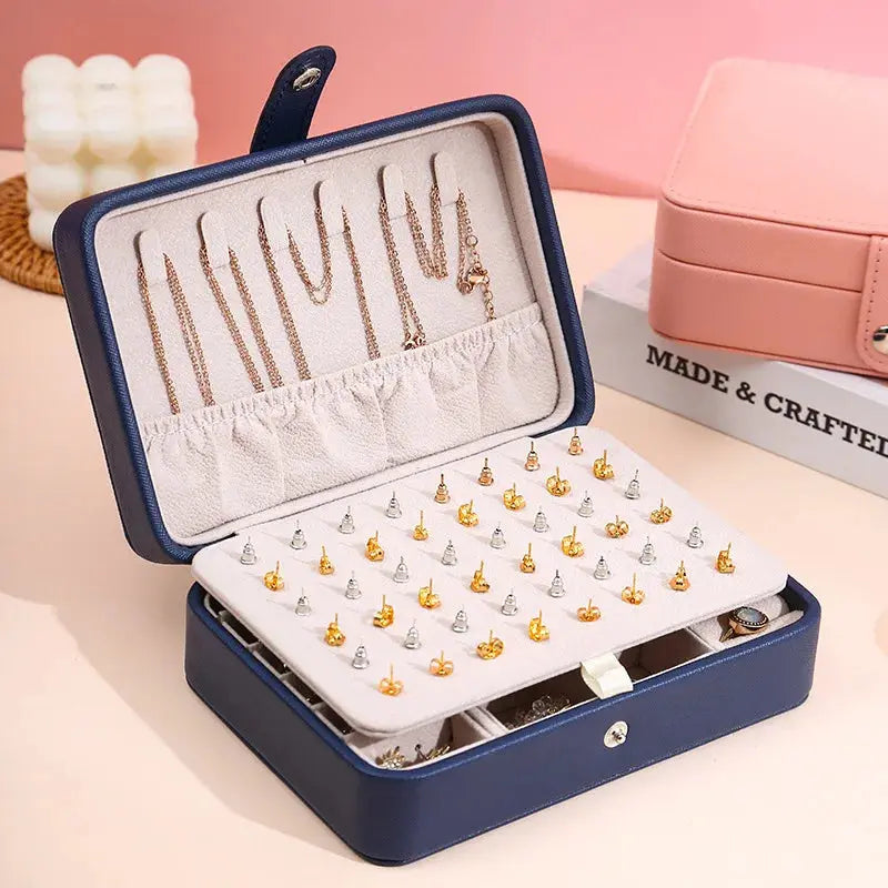 Korean Style Portable Jewelry Storage Box - 2024 High-end Large Capacity Travel Jewelry Organizer LumeaWomen