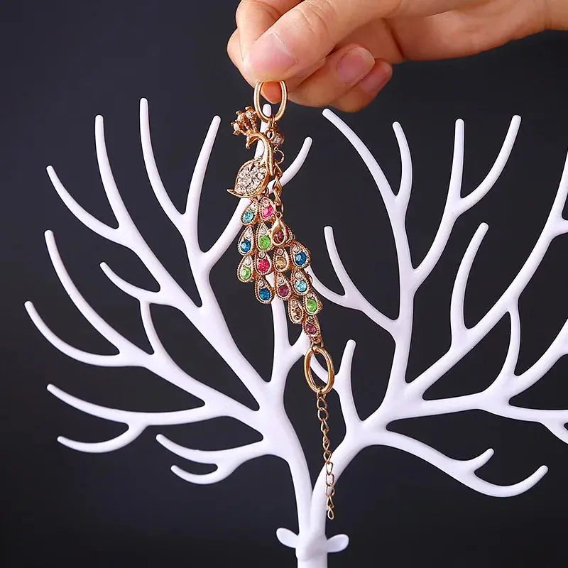 Jewelry Display Stand & Tray – Tree Storage Rack for Earrings, Necklaces, Rings, Makeup Organizer, Desktop Jewelry Box Case LumeaWomen