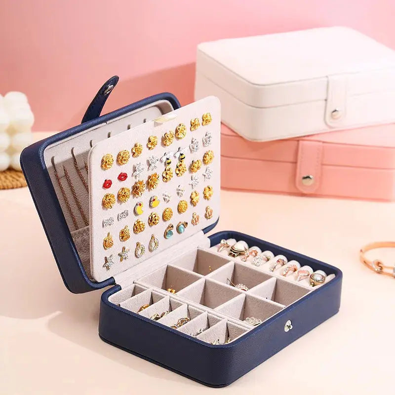 Korean Style Portable Jewelry Storage Box - 2024 High-end Large Capacity Travel Jewelry Organizer LumeaWomen
