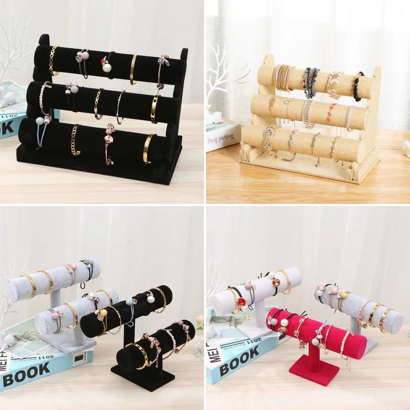 Velvet Bracelet Display Rack - Jewelry Organizer for Bracelets, Watches & Necklaces, Elegant Display Props LumeaWomen