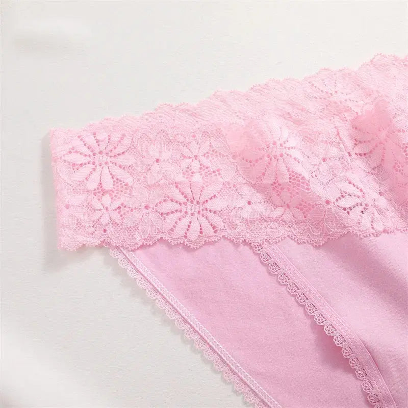 Lace Panties Women Cotton Briefs Female Comfortable Underwear 4PCS/Set Elstice Solid Color Panties Female Low Rise Lingerie LumeaWomen