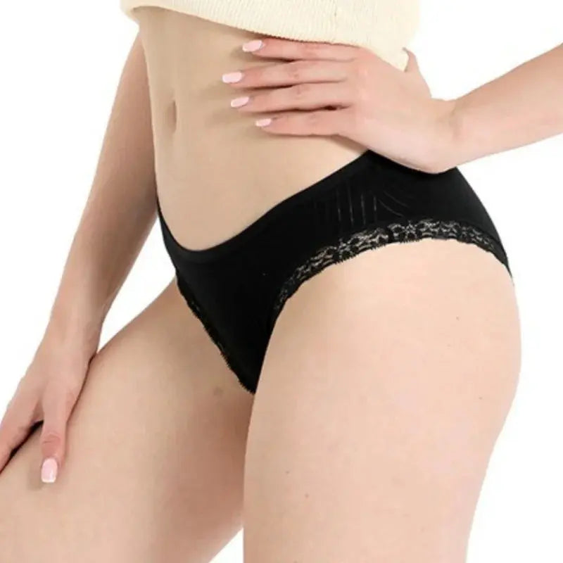 3Pcs/Set Cotton Lace Panties for Women – Soft Solid Color Briefs, M-XL, Underwear LumeaWomen