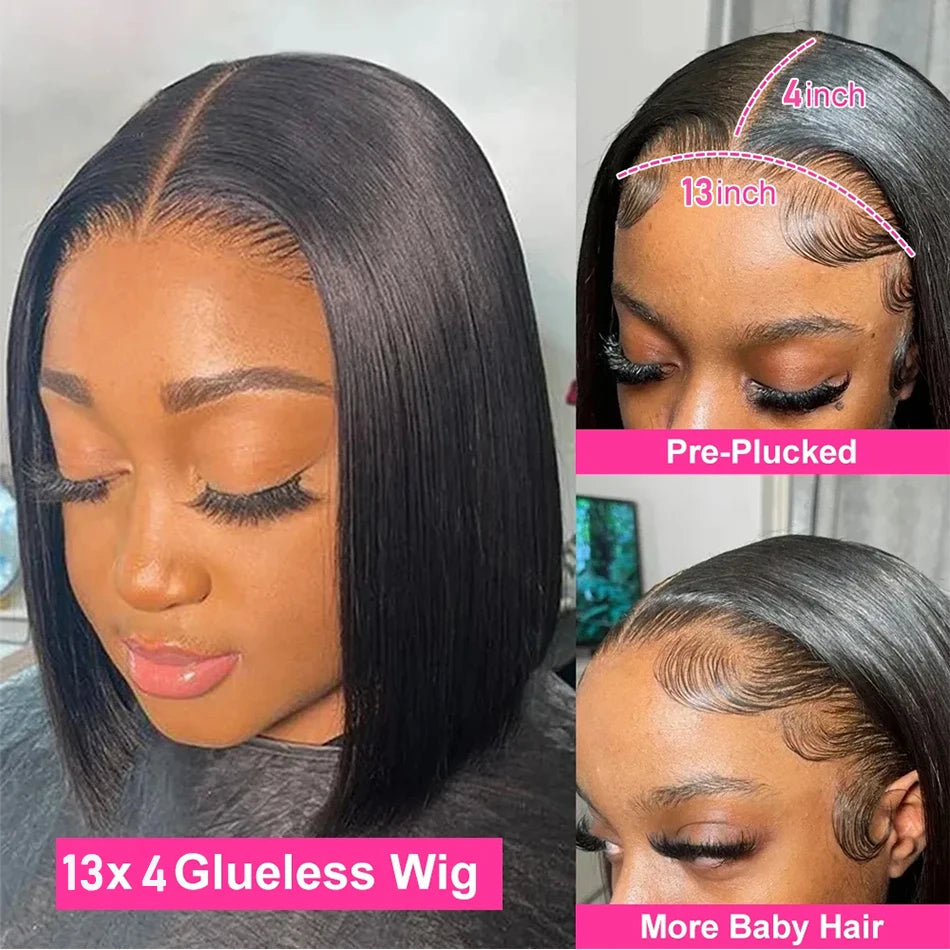 Wear and Go Glueless Straight Bob Wig - Peruvian Lace Front Human Hair Wig for Women LumeaWomen