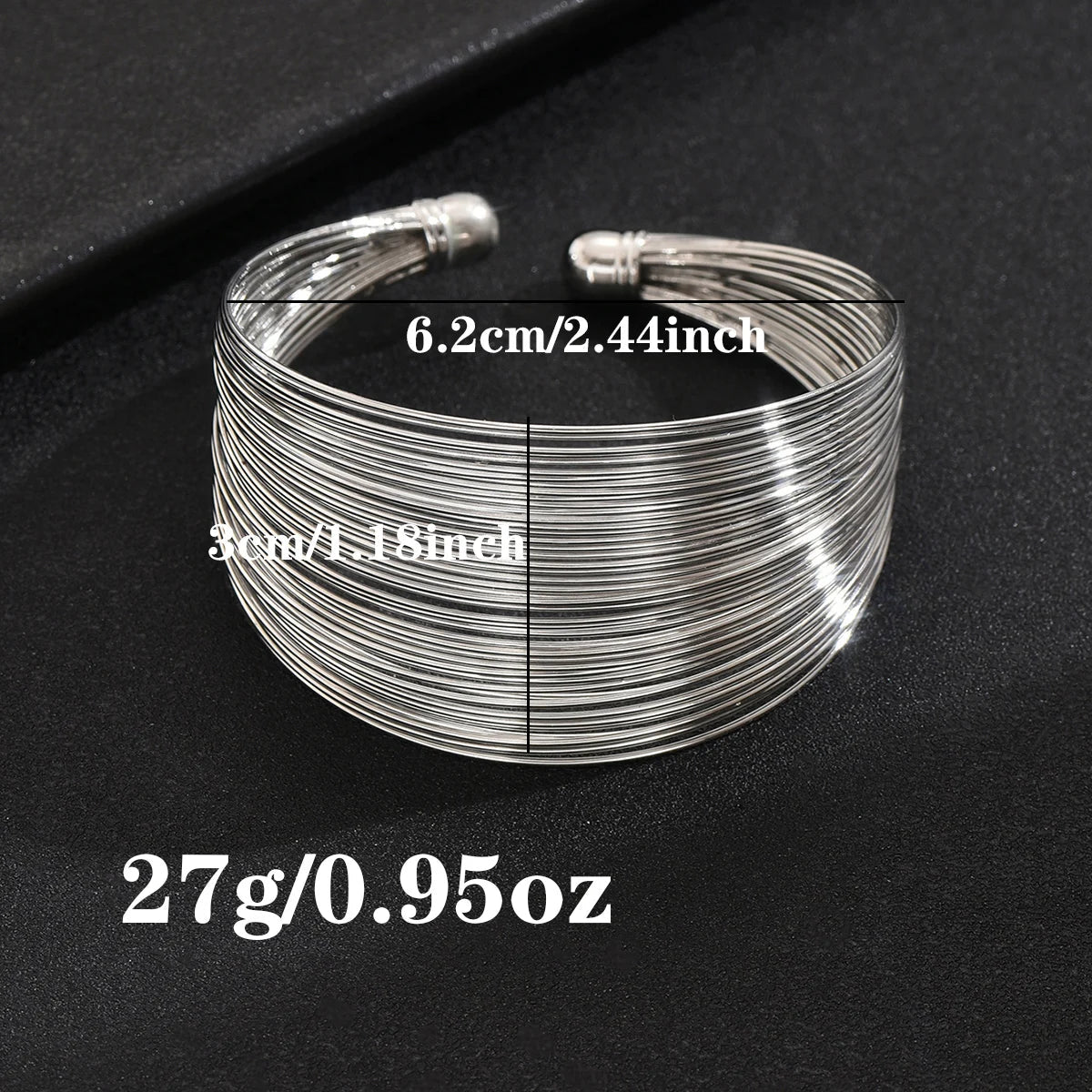Wide Punk Cuff Bracelet for Women – Adjustable Open Bangle, Trendy Rock Chic Jewelry LumeaWomen