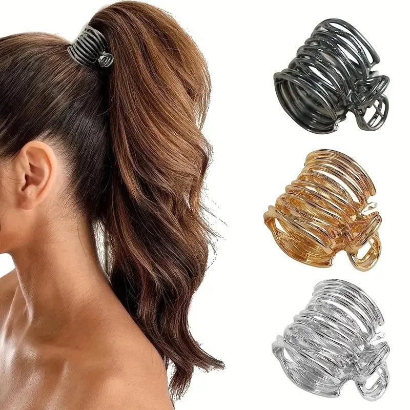 Fashion High Ponytail Clip - Metal Hollow Geometric Hair Claw for Women LumeaWomen
