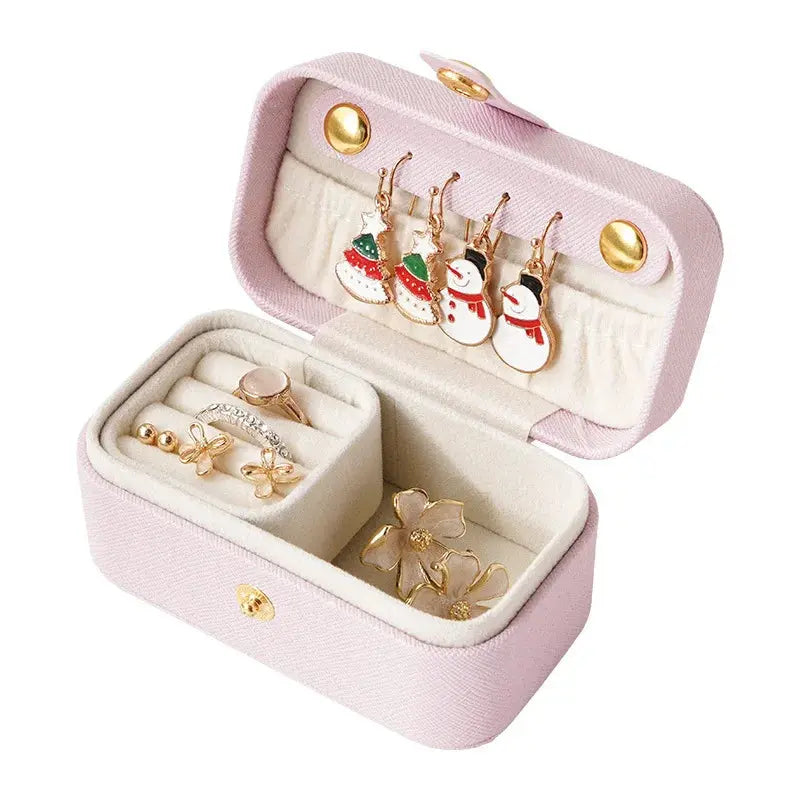 Exquisite PU Leather Jewelry Box - Minimalist Travel Organizer for Rings, Necklaces, Earrings LumeaWomen