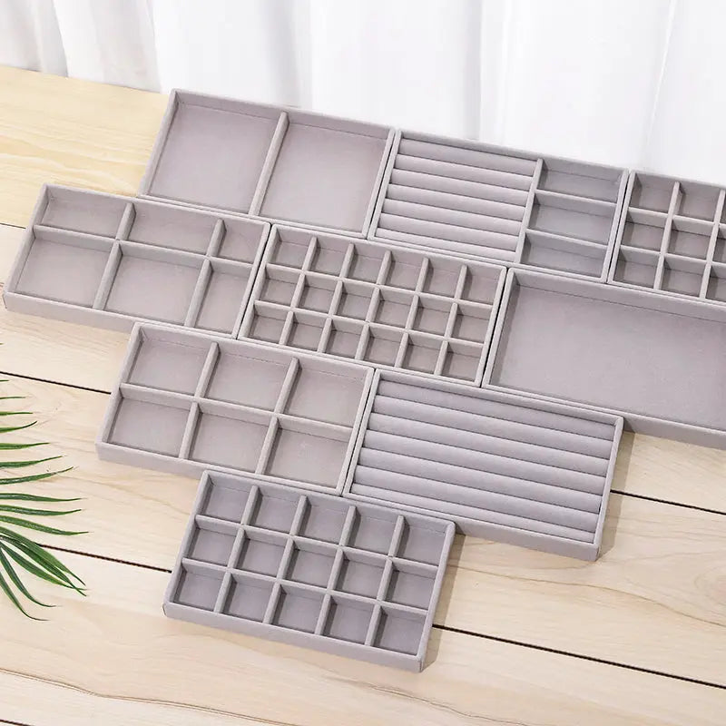 Soft Velvet Stackable Jewelry Tray - Portable Organizer for Rings, Earrings, Necklaces & Bracelets LumeaWomen