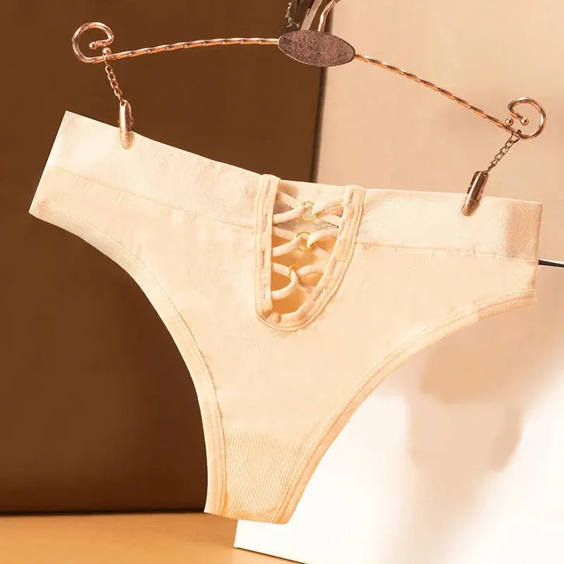 Women's Lingerie – Low-Waist Temptation Briefs, Thongs & G-String Panties, Metal Solid Underwear & Knickers LumeaWomen