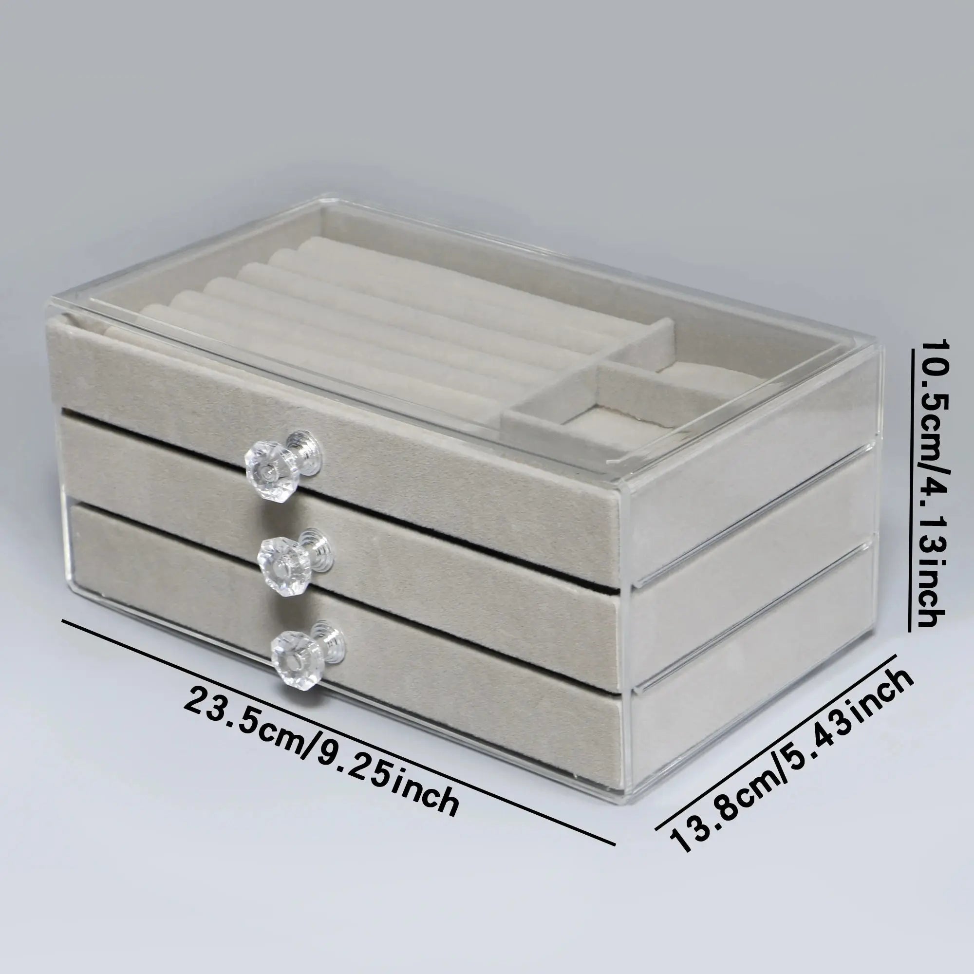 Elegant Three-Layer Flannel Jewelry Box with Drawers - Ideal Storage for Necklaces, Earrings, and Rings LumeaWomen
