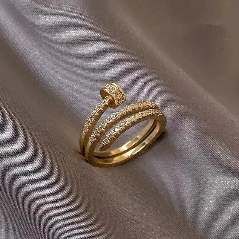 Multi-Layer Gold Zirconia Ring LumeaWomen