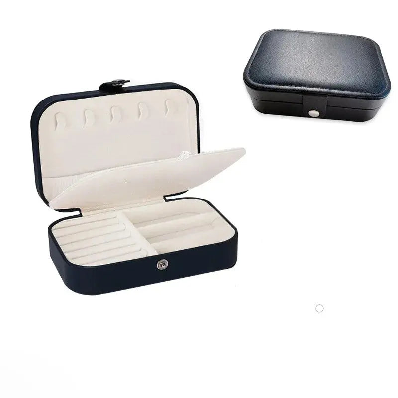 Portable Leather Jewelry Organizer - Travel Case with Zipper for Rings, Necklaces, Earrings & Bracelets LumeaWomen