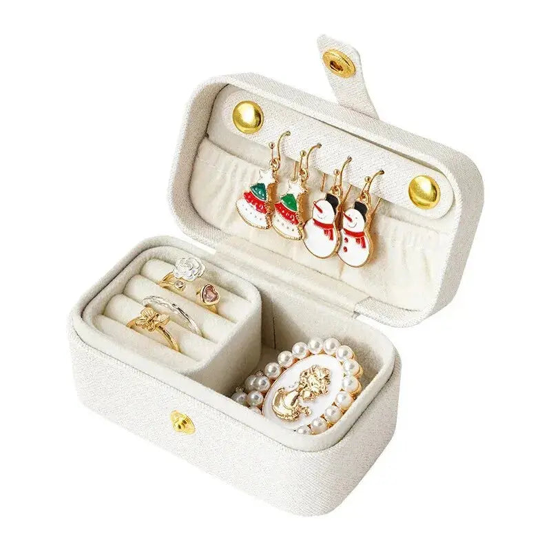 Exquisite PU Leather Jewelry Box - Minimalist Travel Organizer for Rings, Necklaces, Earrings LumeaWomen