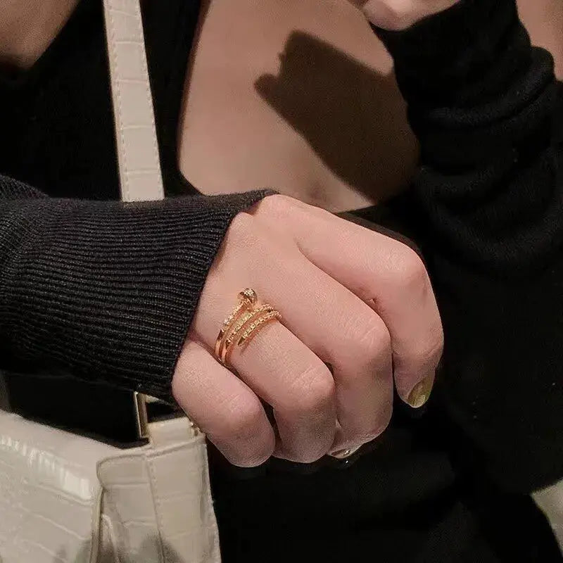 Multi-Layer Gold Zirconia Ring LumeaWomen