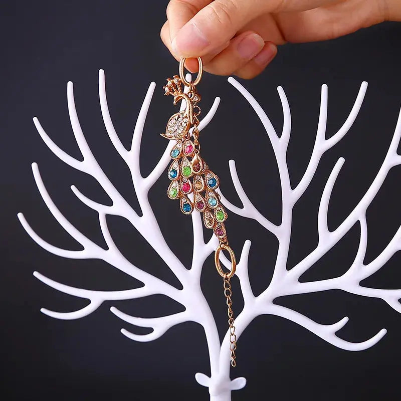 Jewelry Display Stand & Tray – Tree Storage Rack for Earrings, Necklaces, Rings, Makeup Organizer, Desktop Jewelry Box Case LumeaWomen