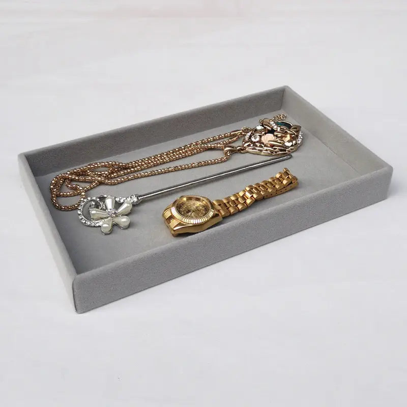Soft Velvet Stackable Jewelry Tray - Portable Organizer for Rings, Earrings, Necklaces & Bracelets LumeaWomen