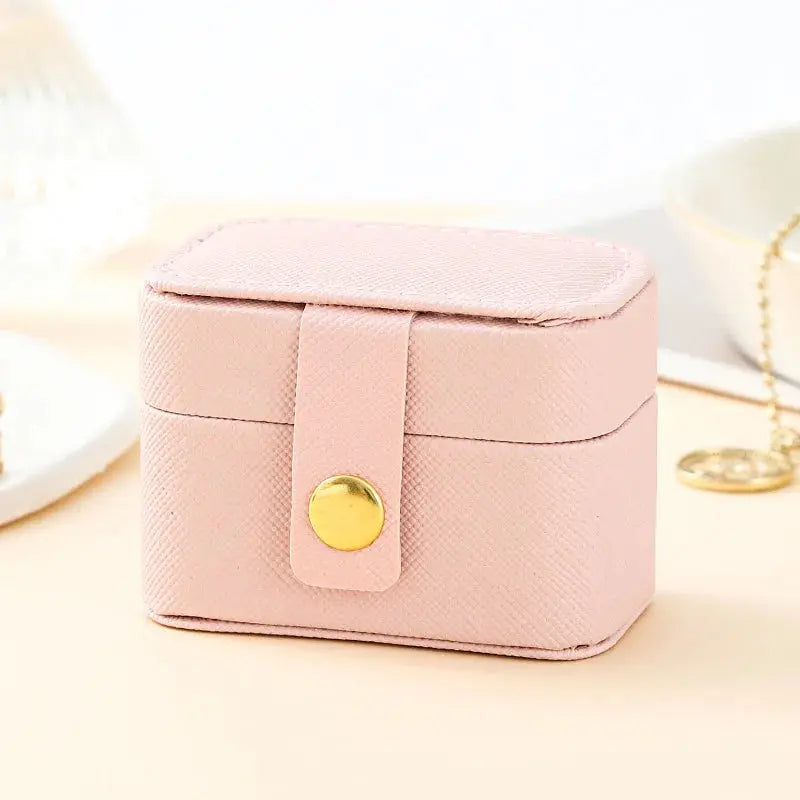 Mini Portable Small Jewelry Storage Bag Travel Simple Leather Ring Necklace Earrings Storage Box Organizer Display Gift Box LumeaWomen