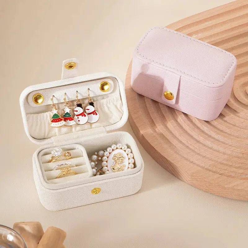 Exquisite PU Leather Jewelry Box - Minimalist Travel Organizer for Rings, Necklaces, Earrings LumeaWomen