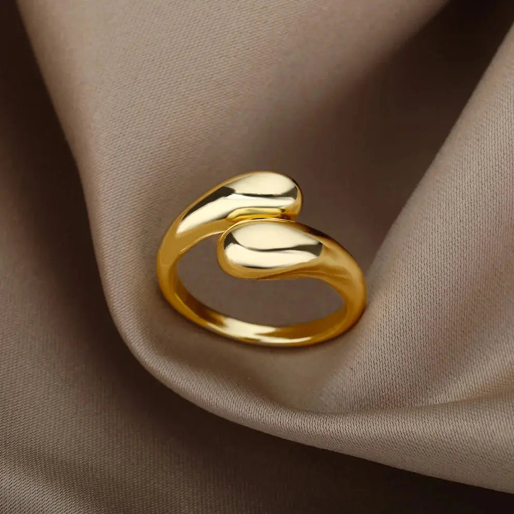 Stainless Steel Gold Color Wedding Ring LumeaWomen