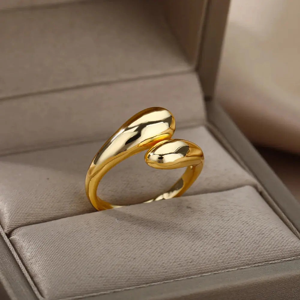 Stainless Steel Gold Color Wedding Ring LumeaWomen