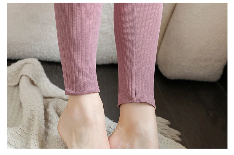 Women's Seamless Thermal Underwear Set - Winter Long Sleeve Top & Pants, Thick Sleepwear LumeaWomen