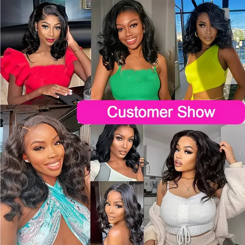 Glueless Body Wave Bob Wig - HD Transparent Lace Frontal Human Hair Wig for Women LumeaWomen