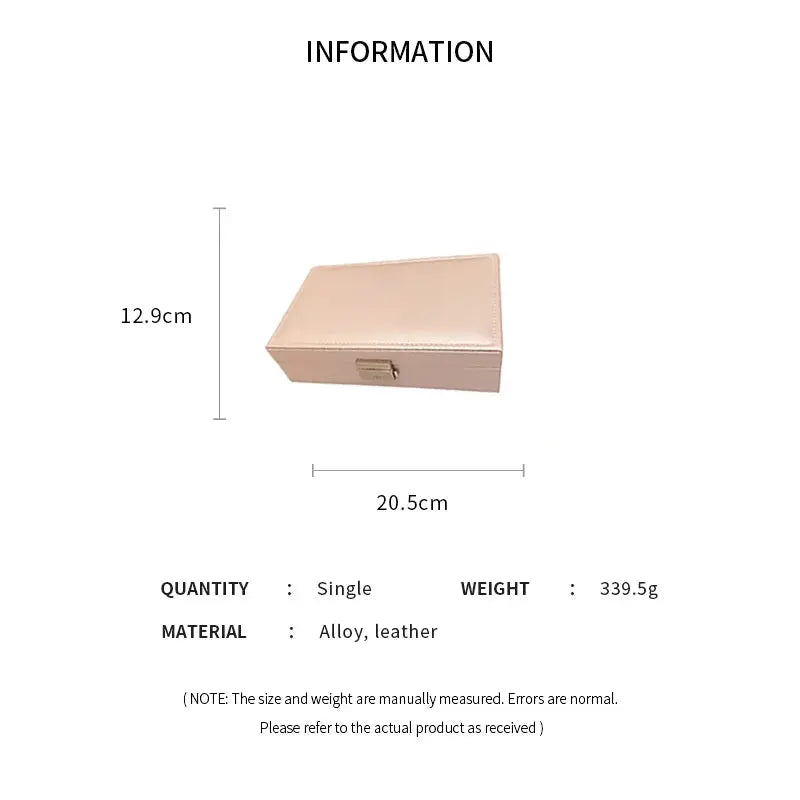 Large Square Leather Jewelry Box - Lockable Storage for Earrings, Necklaces, Bracelets & More, Travel-Friendly LumeaWomen