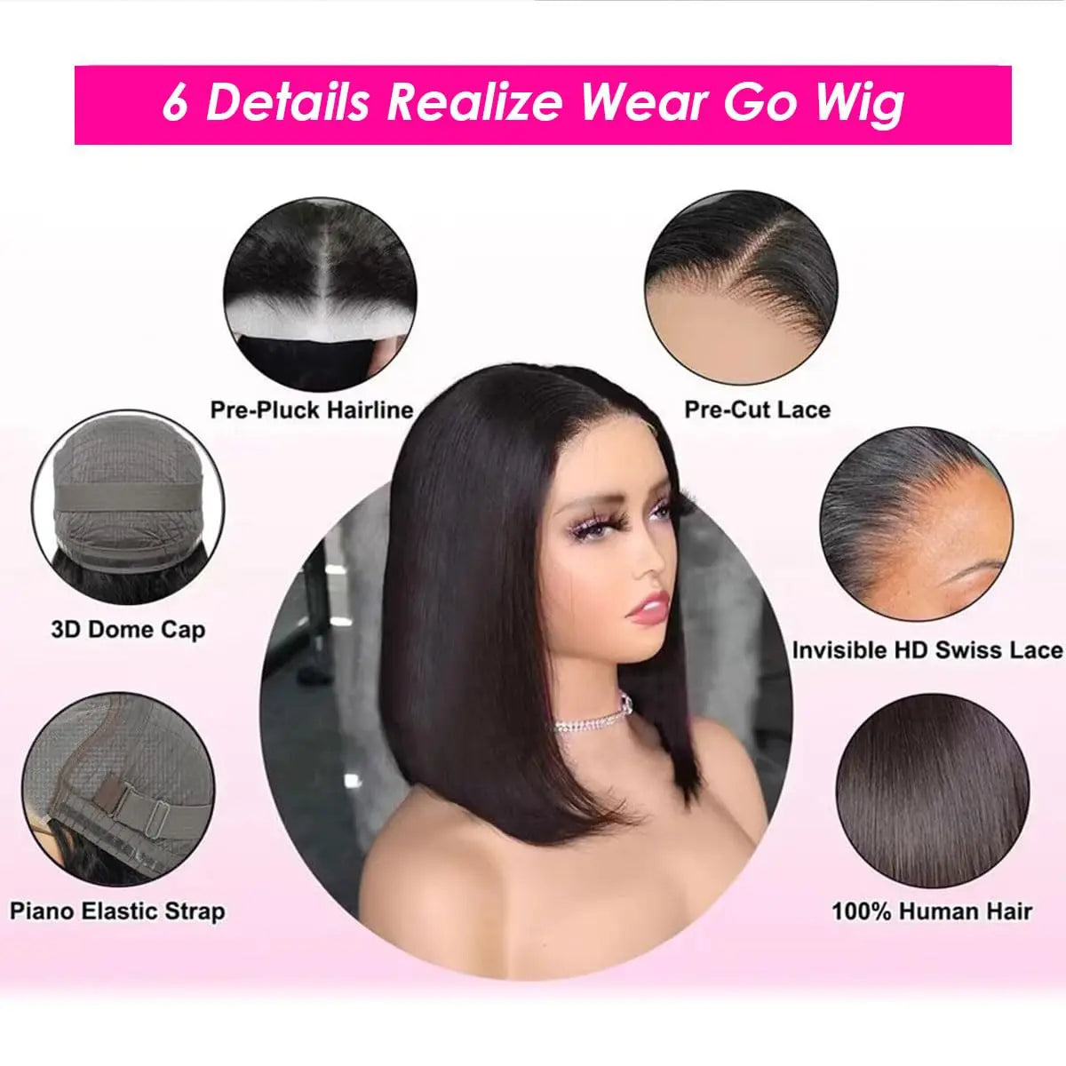 High Density Virgin Brazilian Human Hair Bob Wig - Glueless 4x4 Lace Front for Natural Look LumeaWomen