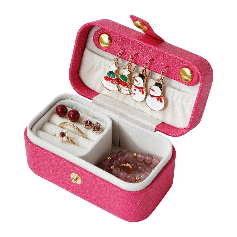 Exquisite PU Leather Jewelry Box - Minimalist Travel Organizer for Rings, Necklaces, Earrings LumeaWomen