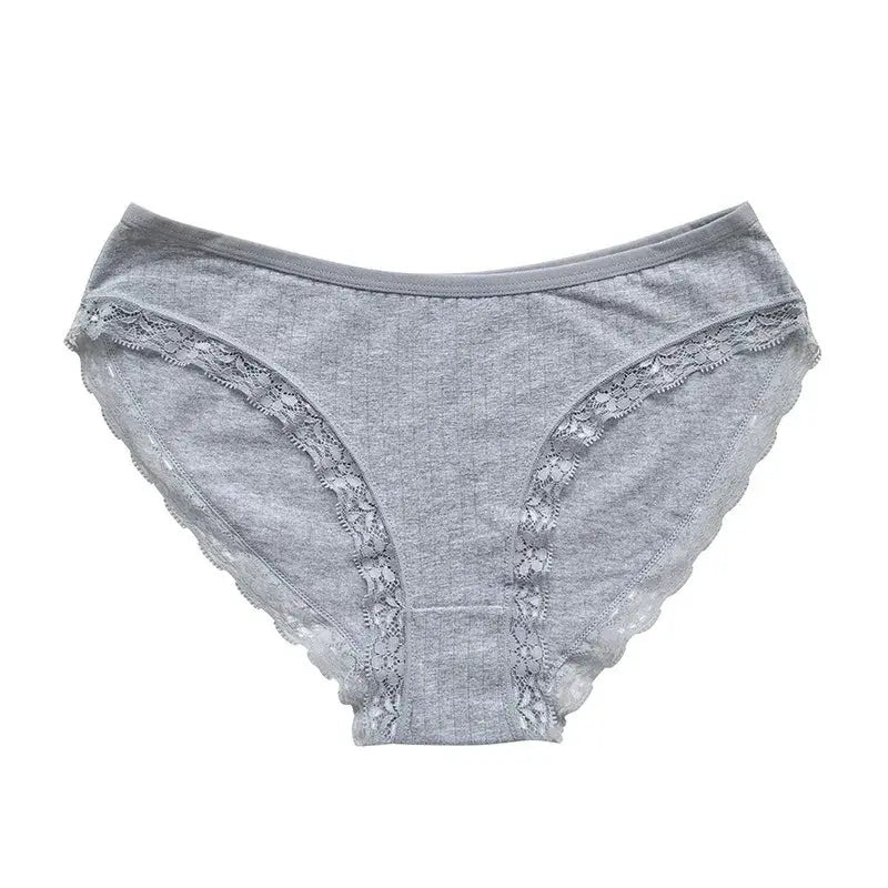 3Pcs/Set Cotton Lace Panties for Women – Soft Solid Color Briefs, M-XL, Underwear LumeaWomen