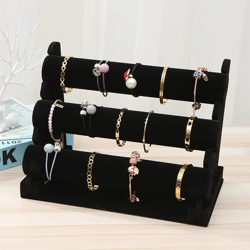 Velvet Bracelet Display Rack - Jewelry Organizer for Bracelets, Watches & Necklaces, Elegant Display Props LumeaWomen