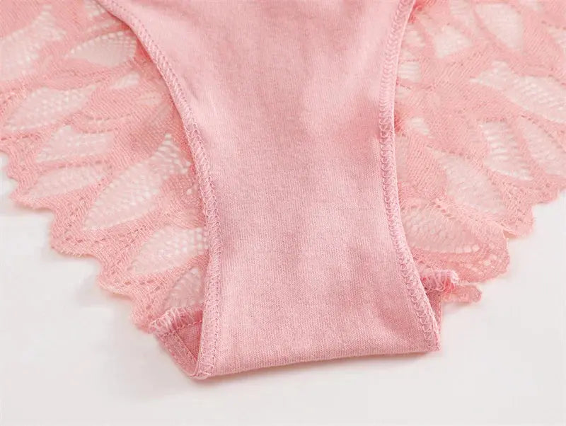 4PCS/Set Floral Lace Panties – Women's Breathable Low Rise Briefs, Soft Solid Color Underwear & Lingerie LumeaWomen