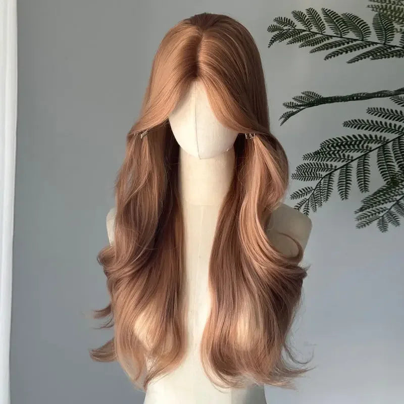 Champagne Blonde Lace Front Wig - Long Body Wave Synthetic Wig for Daily Use and Cosplay LumeaWomen
