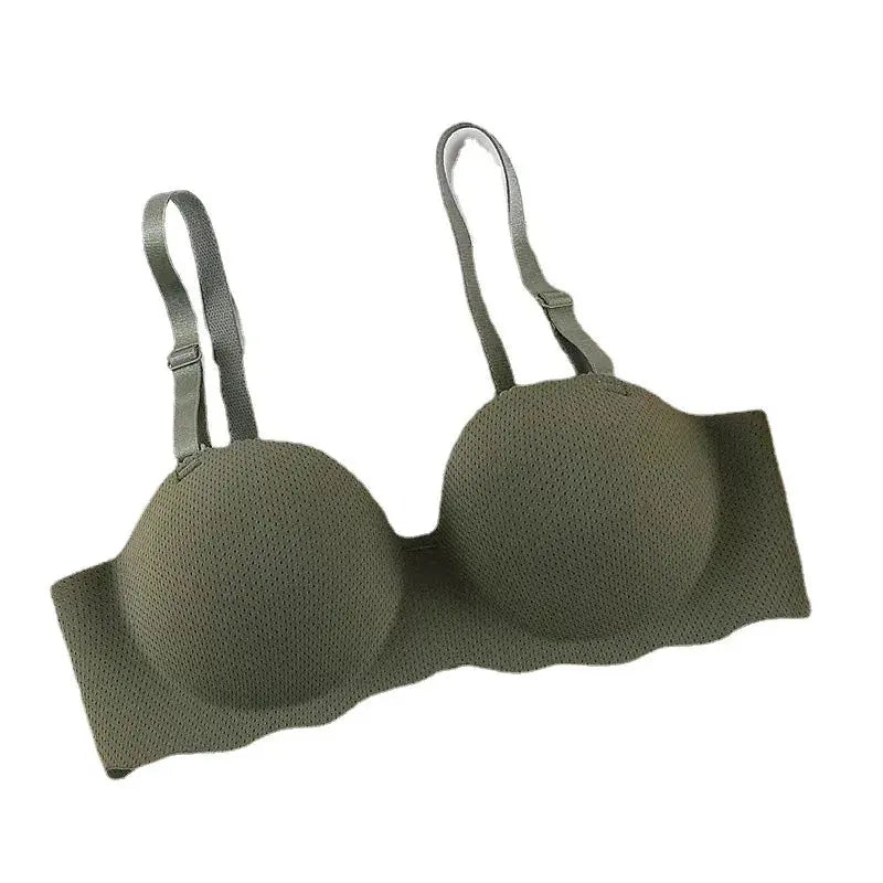 Push-Up Seamless Bra – Wireless Solid Color Lingerie, One-Piece Gathered Brassiere with Convertible Straps for Women LumeaWomen
