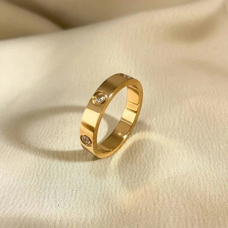 Stainless Steel Rose Gold Love Ring LumeaWomen