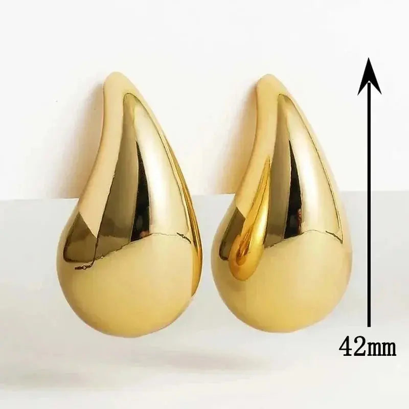 Trendy Gold Chunky Drop Earrings LumeaWomen