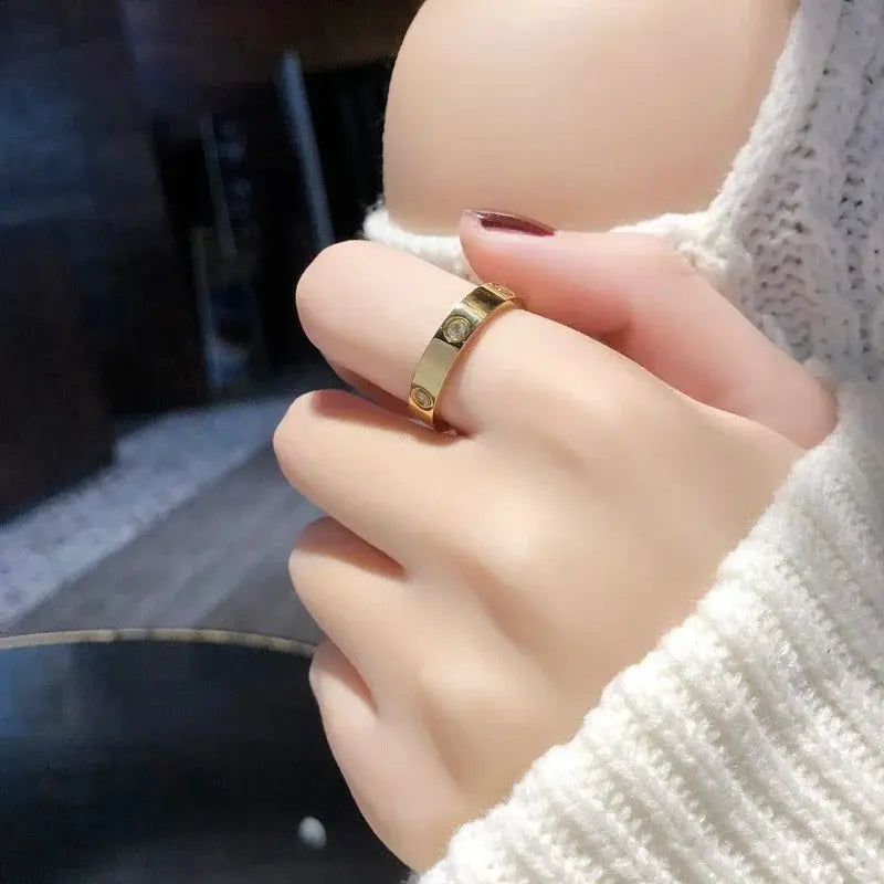 Stainless Steel Rose Gold Love Ring LumeaWomen