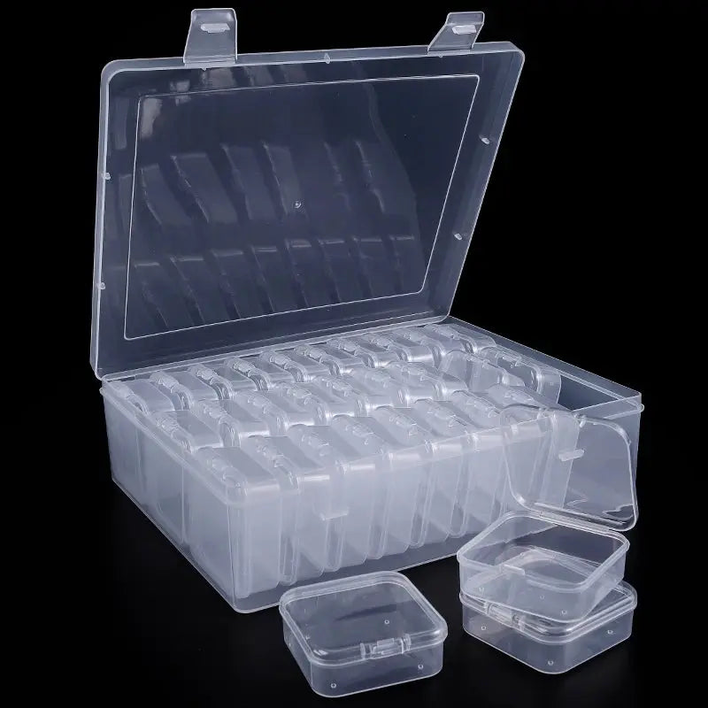 Bead Organizer Box – 30PCS Small Clear Plastic Storage Containers with Hinged Lid for Crafts, Jewelry & Small Items