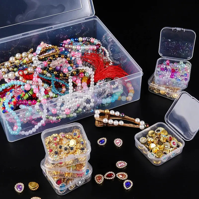 Bead Organizer Box – 30PCS Small Clear Plastic Storage Containers with Hinged Lid for Crafts, Jewelry & Small Items
